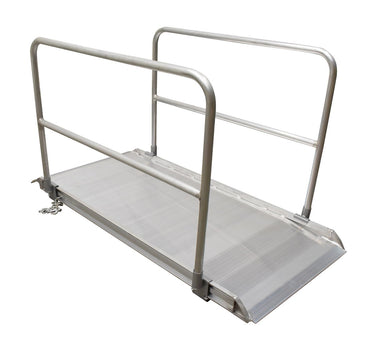 ALUM WALK RAMP W/RAIL OVERLAP 84 X 38 IN